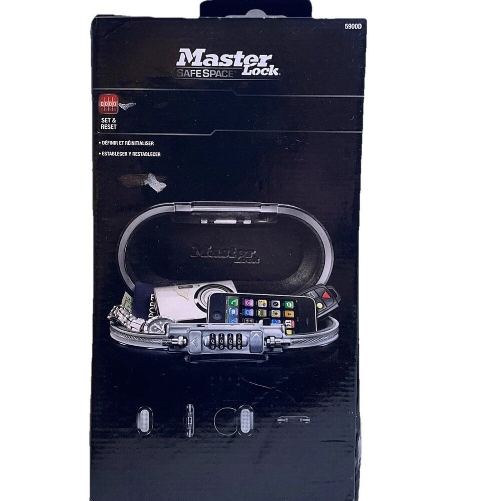 Master Lock Portable Small Lock Box, Set Your Own Combination Lock Portable